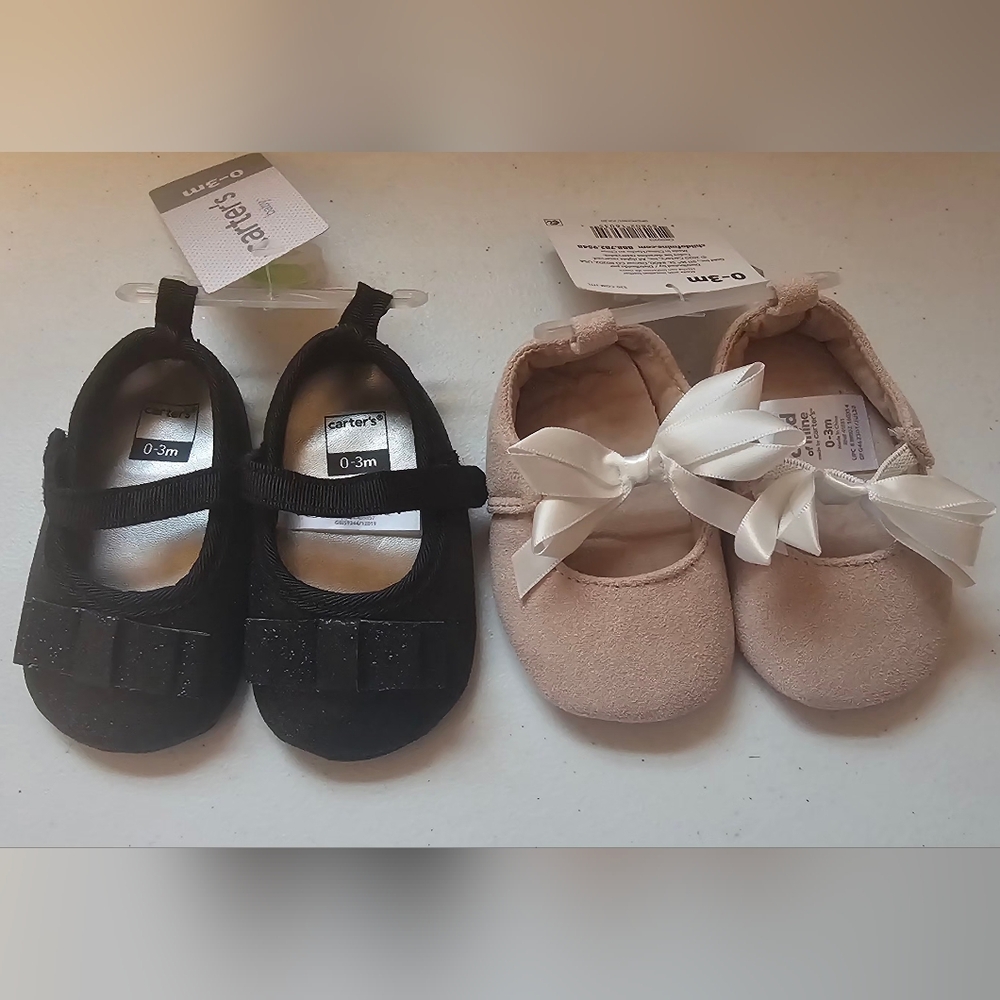 Carter's Black and Pink Baby Shoes Set